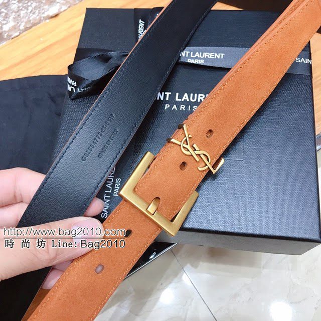 Saint Laurent女士皮帶 聖羅蘭2020新款YSL古金原版開模金扣腰帶  jjp1245